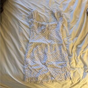 Princess Polly White Mini Dress with Red Rose Print